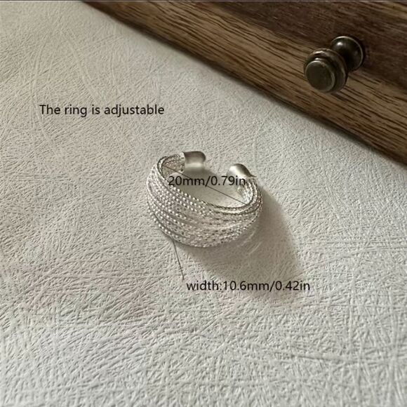 Multi-line Niche Design Finger Ring Opening Adjustable - Picture 4 of 7